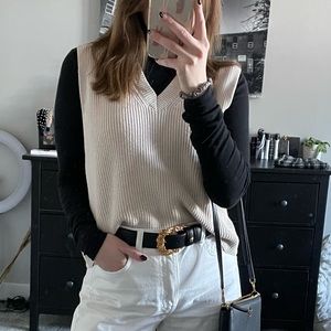 Tan sweater vest